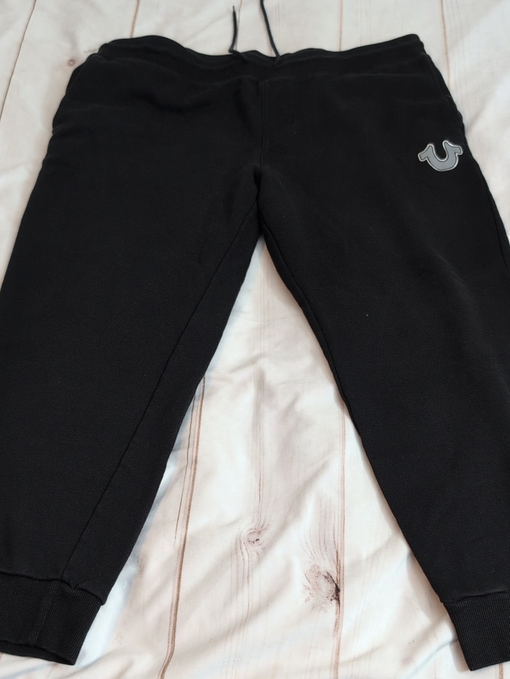 True Religion Mens XXL Black Jogger Sweatpants Horseshoe Logo TRBJ 2002